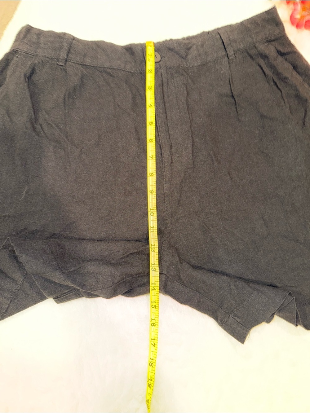 NWT NIC+ZOE Black Tailored Linen-Blend Shorts Size 14 - Picture 4 of 8